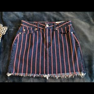 AE striped jean skirt